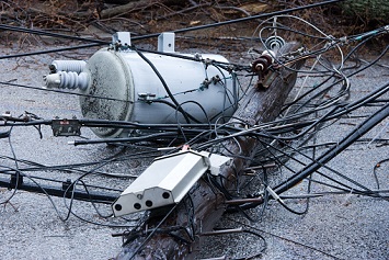 Powerlines down during after a major storm